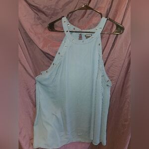 Torrid Light Blue Grommet Halter Tank Top